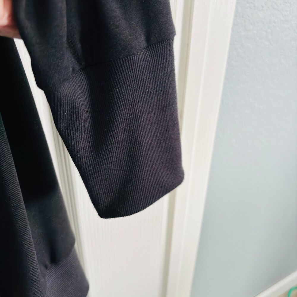 MEROKEETY Spring Knit Cardigan Sweater Snap Button Down Open Front Black Top - Picture 5 of 10